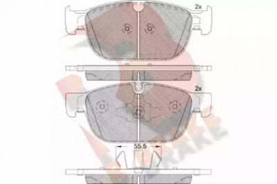 R BRAKE rb2272 -  Комплект тормозных колодок, дисковый тормоз